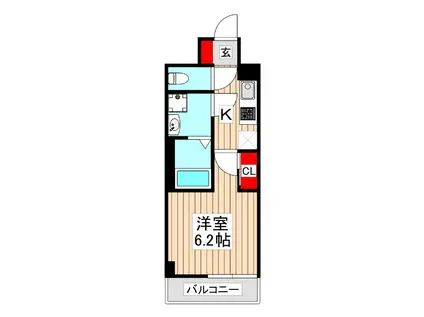 KDXレジデンス成増(1K/2階)の間取り写真