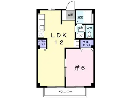 チャトラハイツ(1LDK/2階)の間取り写真