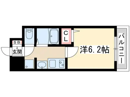 エステムコート新大阪Ⅵ エキスプレイス(1K/8階)の間取り写真