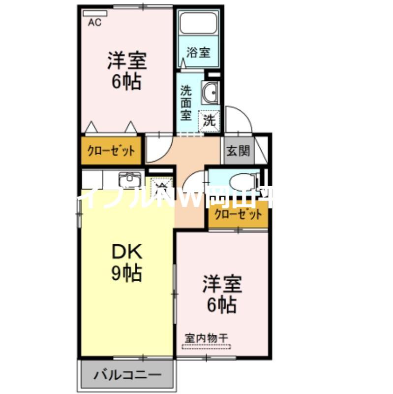 プレザント芳泉(2DK/2階)の間取り写真