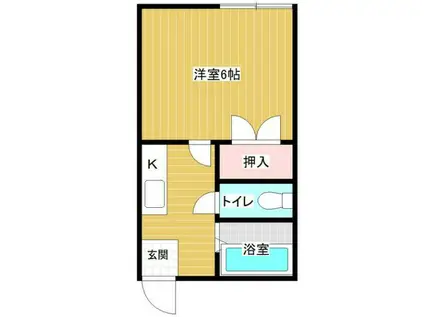 橋爪ハイツ(1K/1階)の間取り写真
