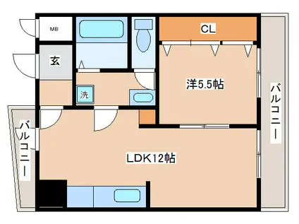 ハイツ材井(1LDK/5階)の間取り写真