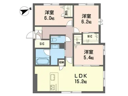 シャーメゾンガーデン下井草(3LDK/2階)の間取り写真