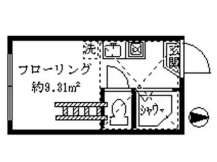 フェリスリップル(ワンルーム/2階)の間取り写真