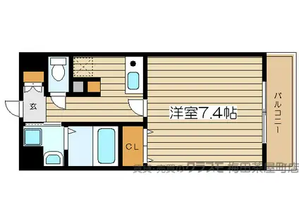 ベルエア―(1K/4階)の間取り写真