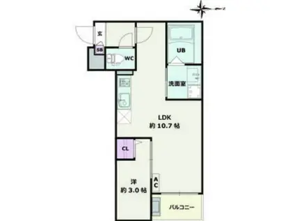 JACK SOTOSHINI(1LDK/1階)の間取り写真