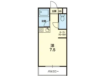 フォルム熊大前(ワンルーム/1階)の間取り写真