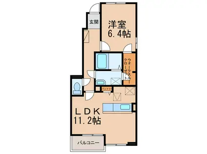 ヴェルデIII(1LDK/1階)の間取り写真