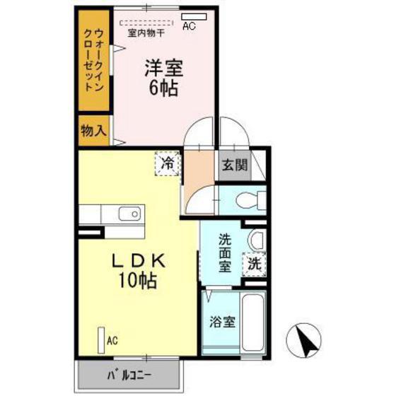 BLUESKYHILLSC(1LDK/1階)の間取り写真