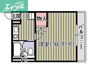 ベンハウス大供(1K/4階)の間取り写真