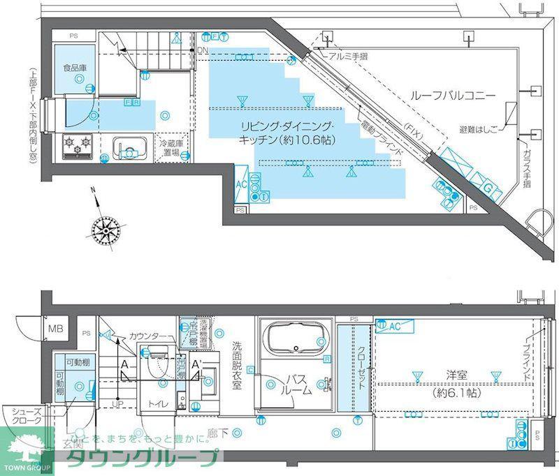 ZOOM広尾(1LDK/4階)の間取り写真