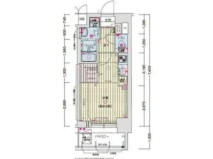 プレサンス名古屋菊井セルカ(ワンルーム/5階)の間取り写真