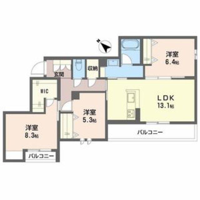 シャーメゾン グラニテ(2LDK/1階)の間取り写真