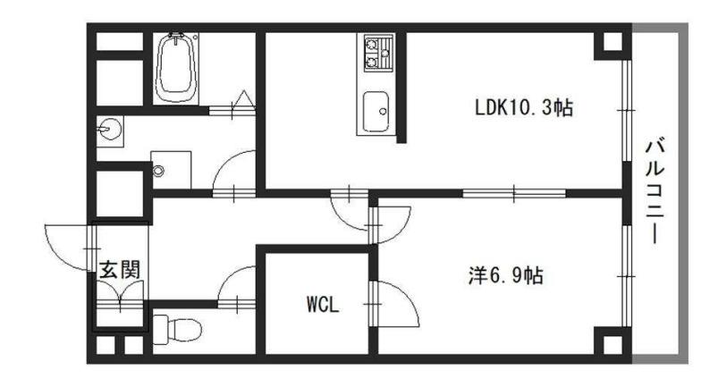 CAPITAL.I姫路(1LDK/8階)の間取り写真