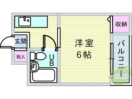 豊中ニューハイツ(1K/2階)の間取り写真
