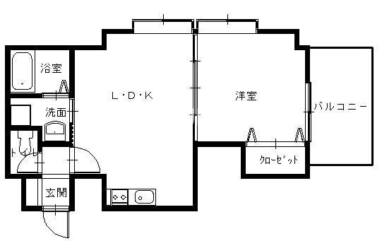 NSK出島マンション(1LDK/5階)の間取り写真