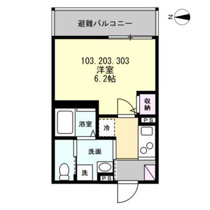 ベイルームアドバンス橋本ウエスト(1K/1階)の間取り写真