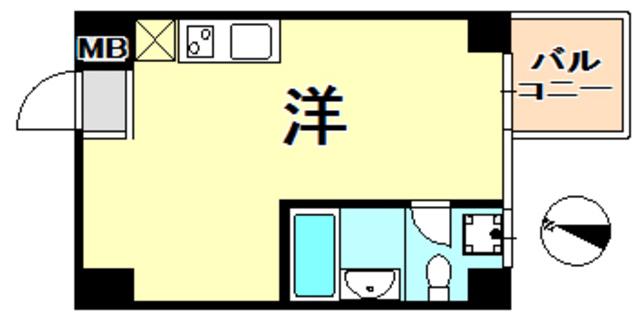 イーストヴィレッジ三宮(ワンルーム/5階)の間取り写真