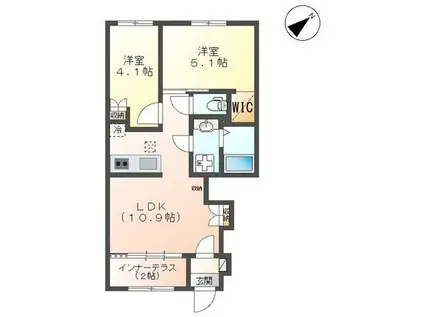 LE ASTY(2LDK/1階)の間取り写真