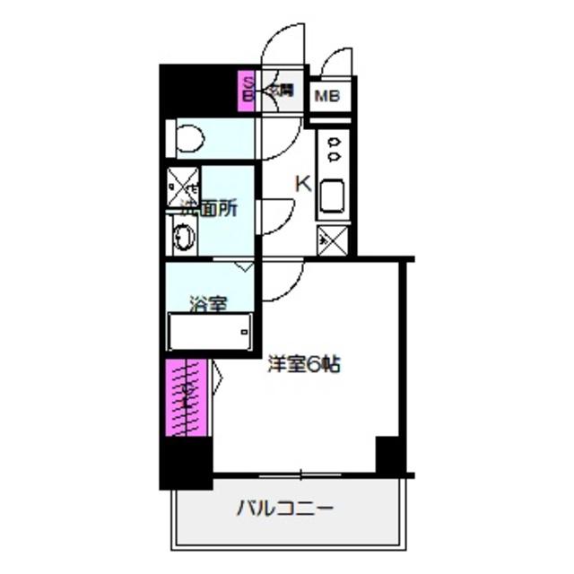 エスリード大阪城テラス(1K/5階)の間取り写真