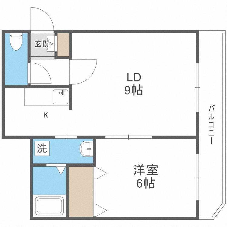 クラリス琴似(1LDK/1階)の間取り写真