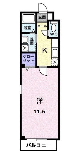 バイオレット(1K/1階)の間取り写真