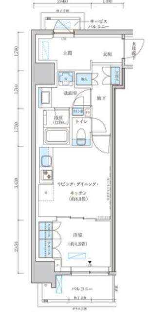 パークアクシス池袋イースト(1LDK/3階)の間取り写真