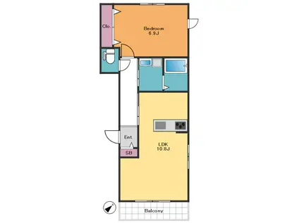 ノールメゾン(1LDK/3階)の間取り写真