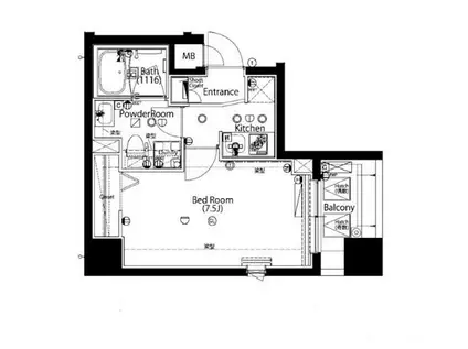 アルマド-ラ亀戸(1K/8階)の間取り写真