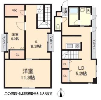 アクト・ワン第3ビル(2SDK/5階)の間取り写真