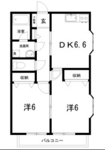 サンハイツ南久万(2DK/1階)の間取り写真