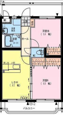 S・ASAGIRI(2LDK/3階)の間取り写真