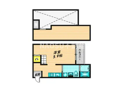 Y&Mアルタイル加納(1K/1階)の間取り写真