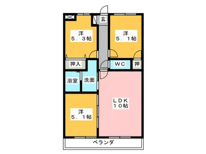 ホーテンシア・N(3LDK/3階)の間取り写真