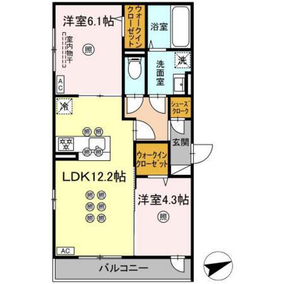 アルタ・レジデ(2LDK/3階)の間取り写真