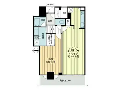 大阪ひびきの街 ザ・サンクタスタワー(1LDK/45階)の間取り写真