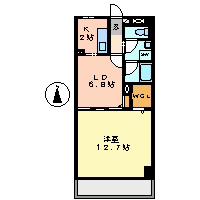 アドミール桜山(1LDK/2階)の間取り写真