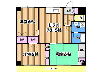 スカイパレス西平山(3LDK/2階)の間取り写真