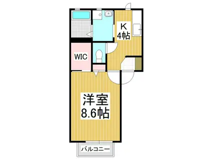 MAST TOWN 出川B(1K/1階)の間取り写真