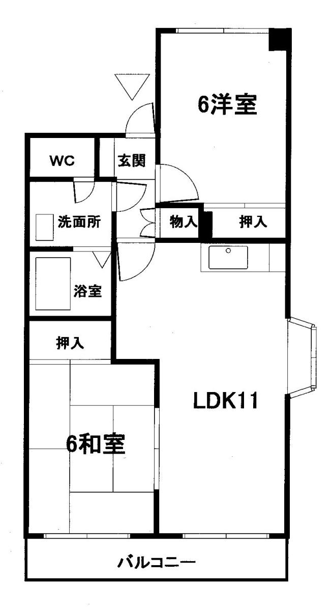 敷田ビル5(2LDK/2階)の間取り写真