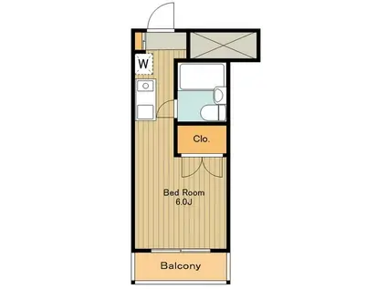 リエス高尾(ワンルーム/1階)の間取り写真