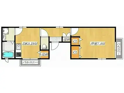 グランドステージ板橋本町(1DK/3階)の間取り写真