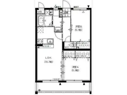 ティンカーベル(2LDK/1階)の間取り写真