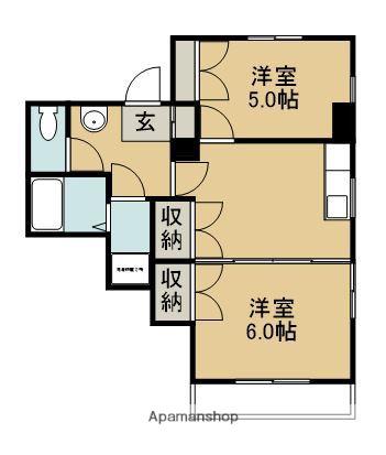 リバーシティ江平中町(2DK/7階)の間取り写真