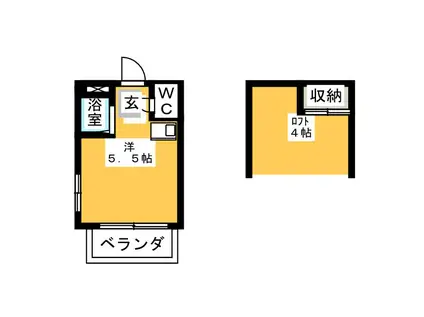 ソレイユひばりヶ丘II(ワンルーム/2階)の間取り写真