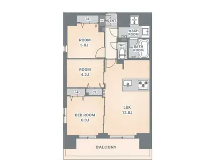 スプランディッド上野ノース(3LDK/14階)の間取り写真