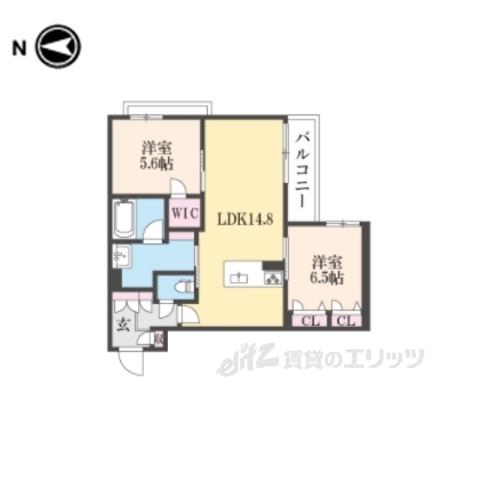 COMFIELDシャーメゾン(2LDK/3階)の間取り写真