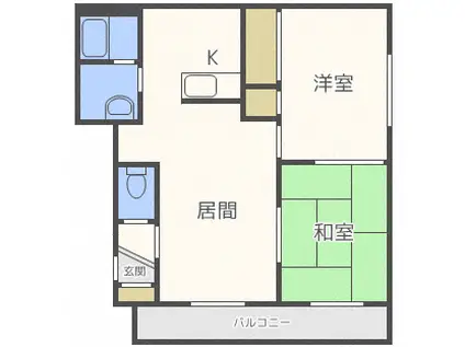 ポプラパークマンション(2LDK/3階)の間取り写真