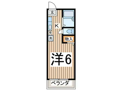 びわの木ハイツ(1K/2階)の間取り写真