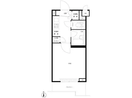ルーブル大鳥居(1K/2階)の間取り写真